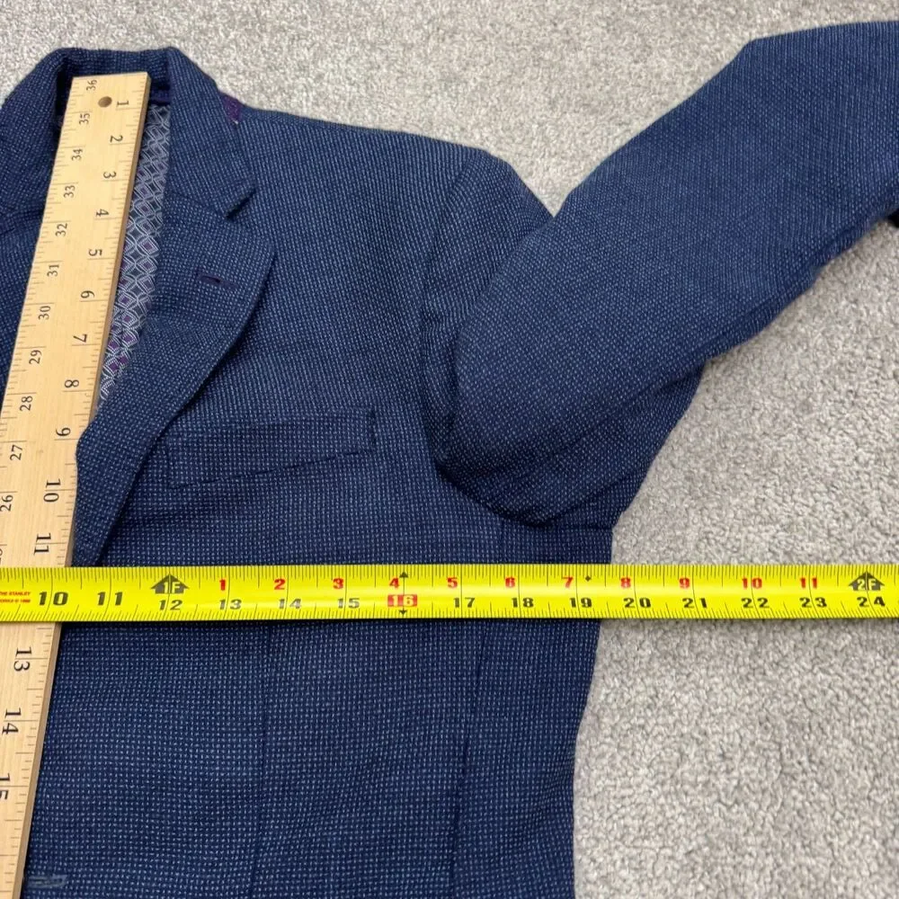 Ted Baker London Endurance Jay SPJ Wool Blazer Jacket Mens 38R Blue Double Vent